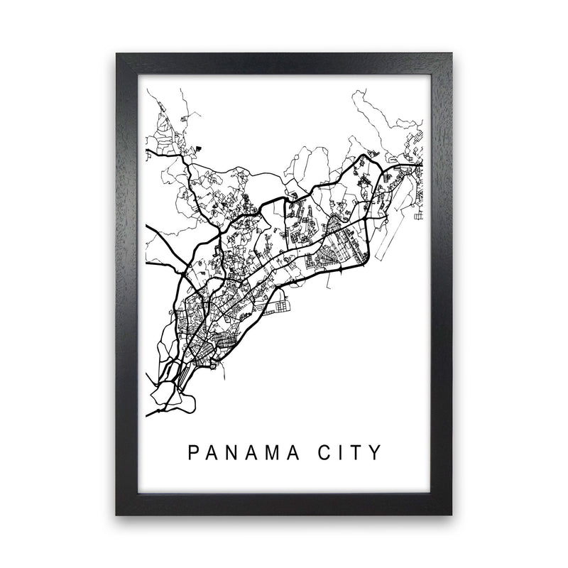 Panama Map Art Print by Pixy Paper Black Grain