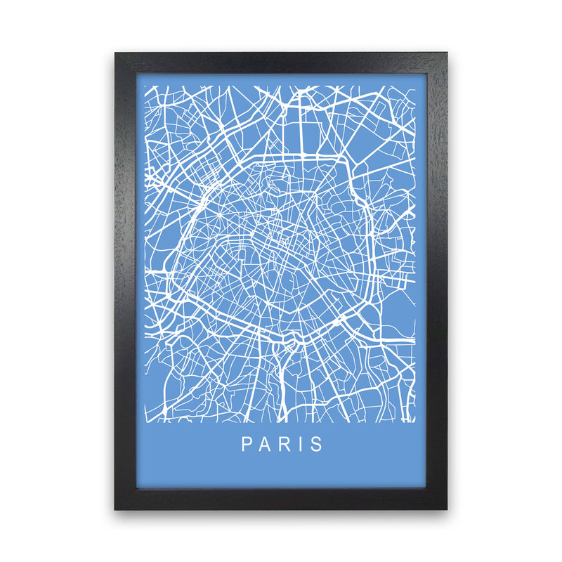 Paris Map Blueprint Art Print by Pixy Paper Black Grain