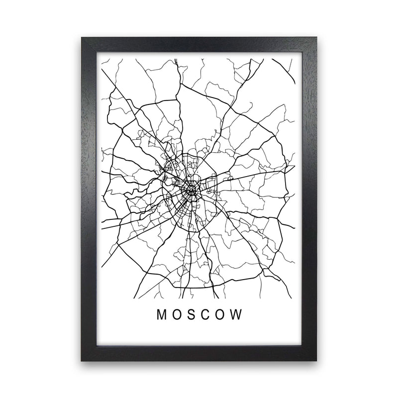 Moscow Map Art Print by Pixy Paper Black Grain