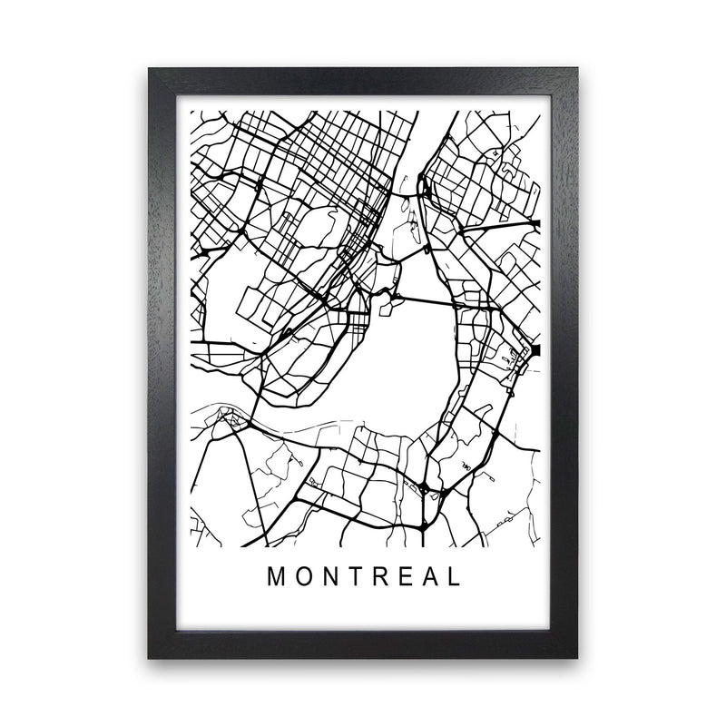 Montreal Map Art Print by Pixy Paper Black Grain