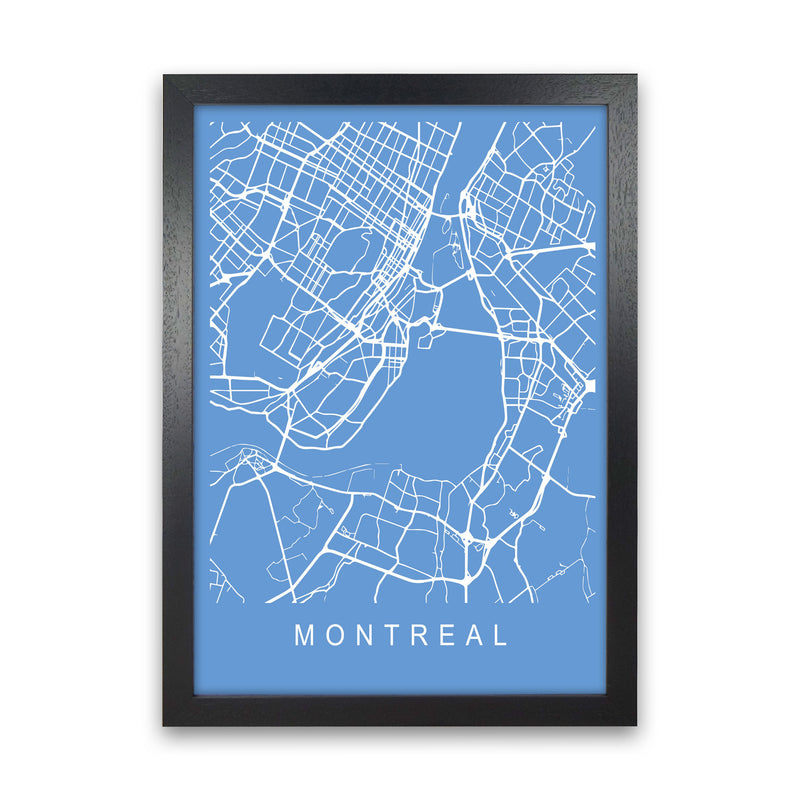 Montreal Map Blueprint Art Print by Pixy Paper Black Grain