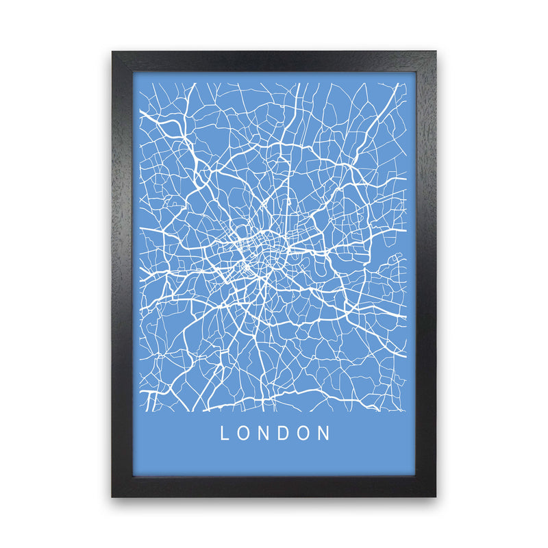 London Map Blueprint Art Print by Pixy Paper Black Grain