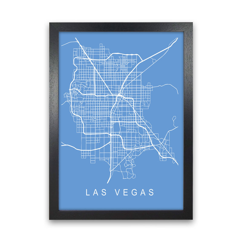 Las Vegas Map Blueprint Art Print by Pixy Paper Black Grain