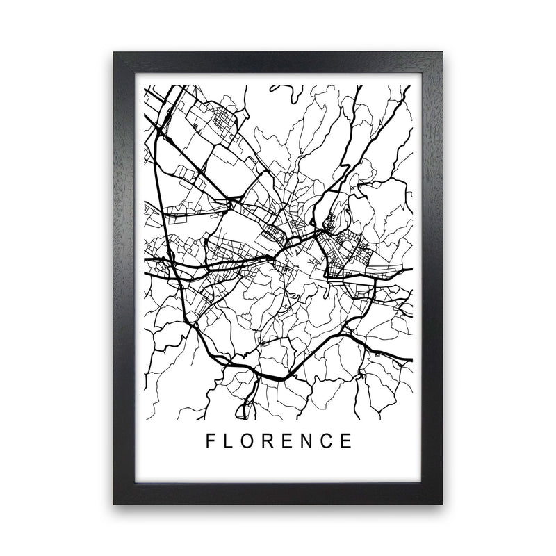 Florence Map Art Print by Pixy Paper Black Grain