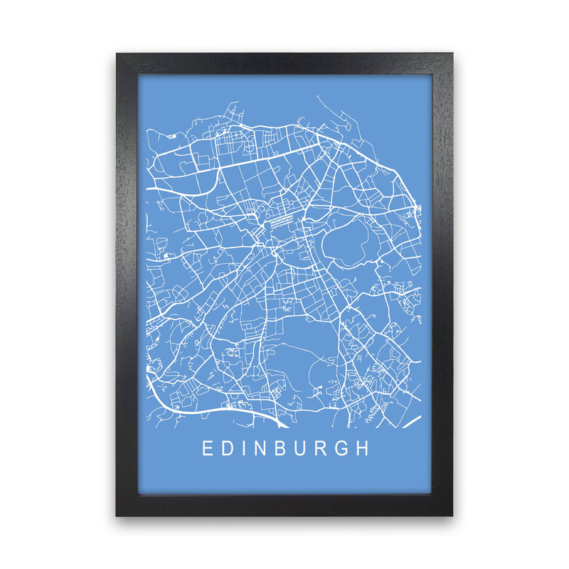 Edinburgh Map Blueprint Art Print by Pixy Paper Black Grain