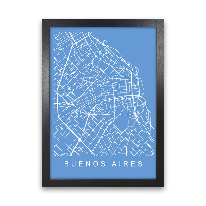 Buenos Aires Map Blueprint Art Print by Pixy Paper Black Grain