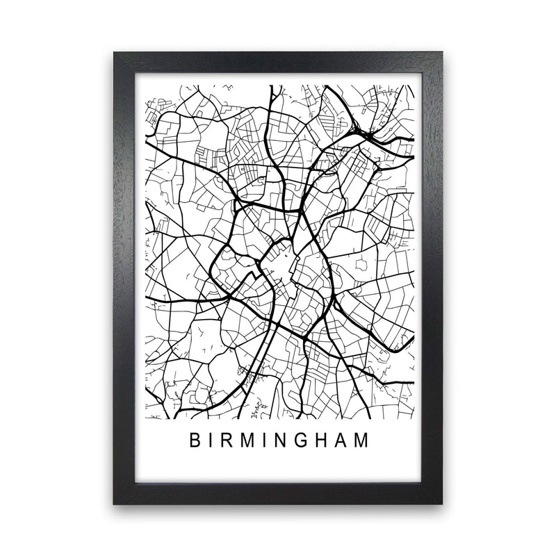 Birmingham Map Art Print by Pixy Paper Black Grain