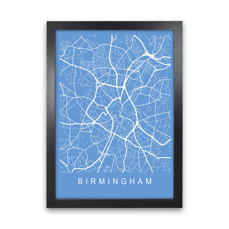 Birmingham Map Blueprint Art Print by Pixy Paper Black Grain