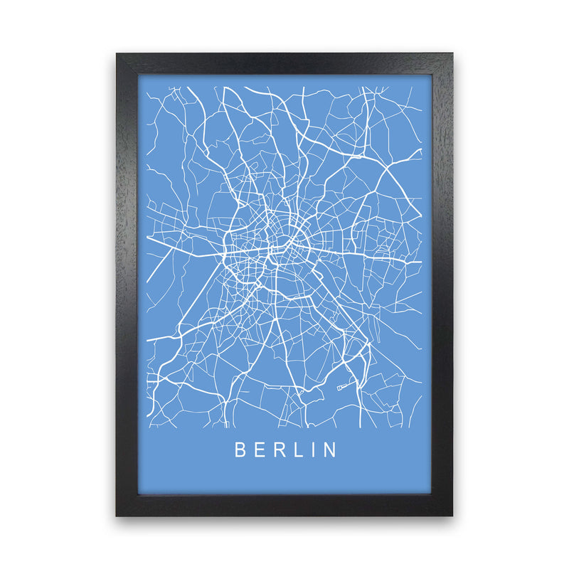 Berlin Map Blueprint Art Print by Pixy Paper Black Grain