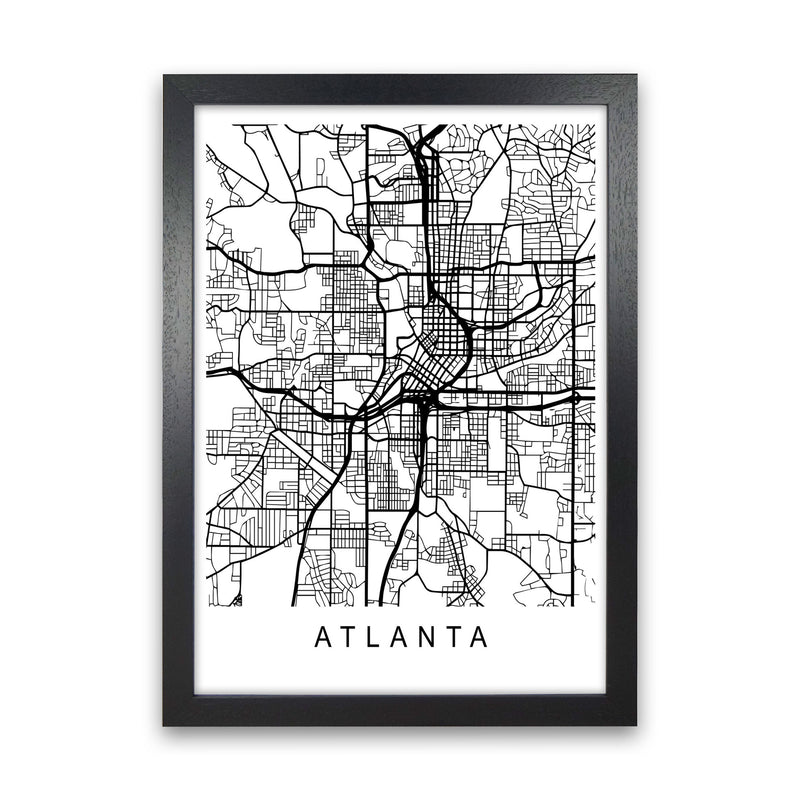 Atlanta Map Art Print by Pixy Paper Black Grain