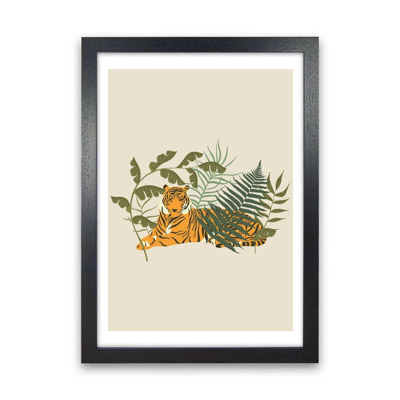 Wild Collection Resting Tiger Art Print by Pixy Paper Black Grain