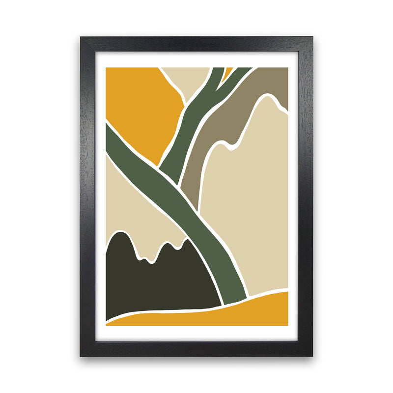Wild Collection Mountains Abstract Art Print by Pixy Paper Black Grain