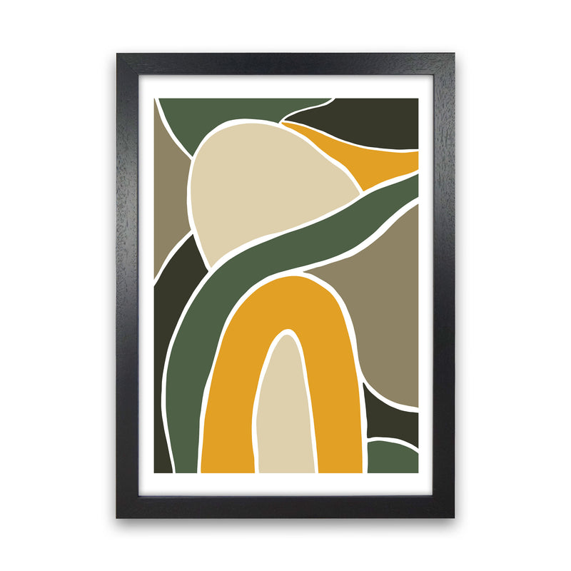 Wild Collection Rainbow and Hills Abstract Art Print by Pixy Paper Black Grain