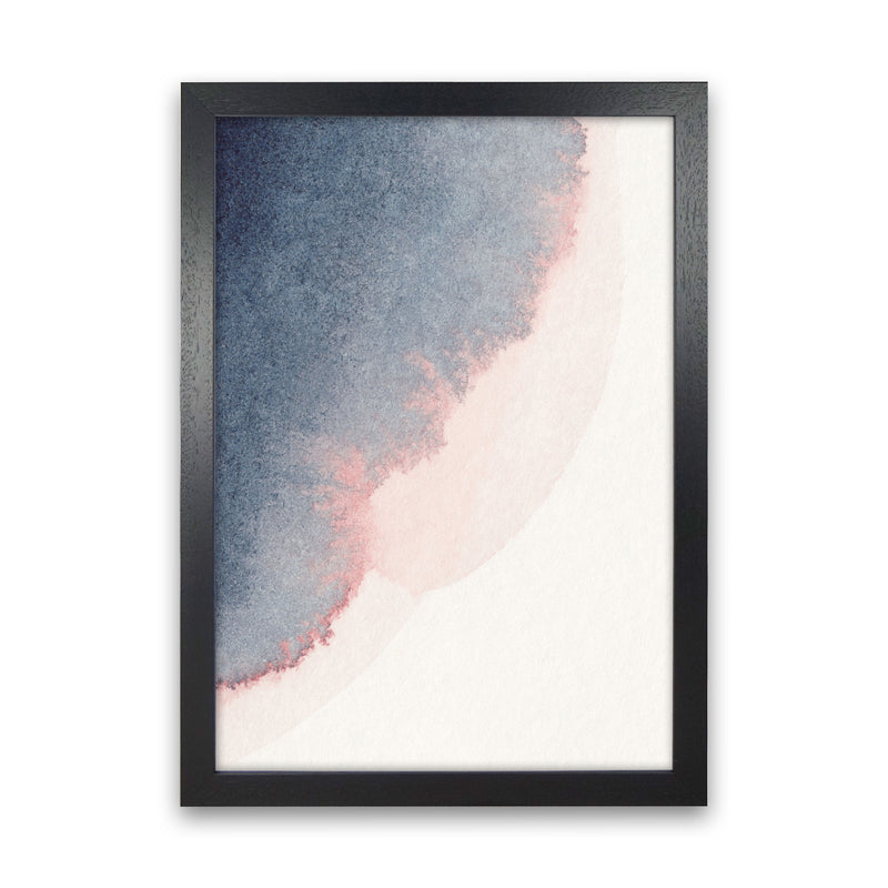 Sand Pink and Navy Watercolour 02 Art Print by Pixy Paper Black Grain