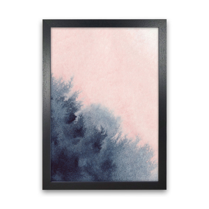 Sand Pink and Navy Watercolour 03 Art Print by Pixy Paper Black Grain