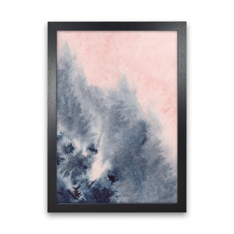 Sand Pink and Navy Watercolour 04 Art Print by Pixy Paper Black Grain