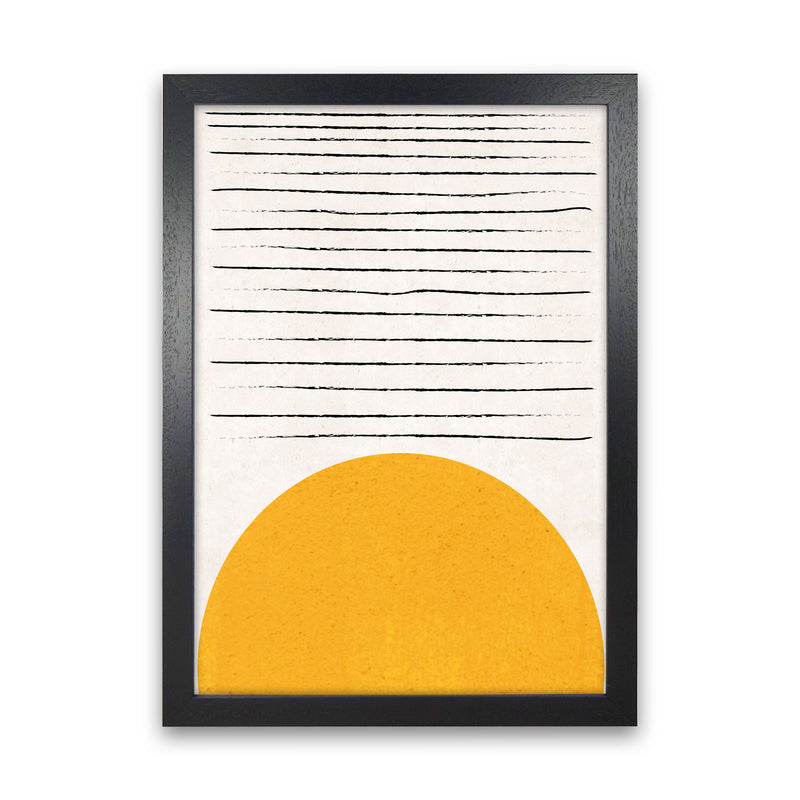 Sun lines mustard Art Print by Pixy Paper Black Grain