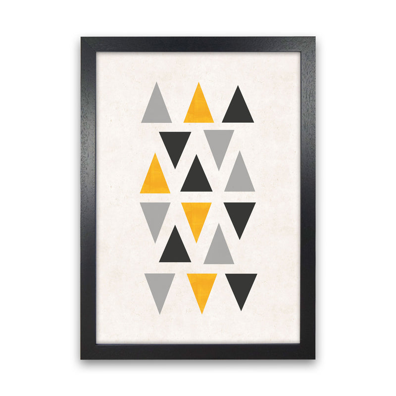 Small triangles mix mustard Art Print by Pixy Paper Black Grain