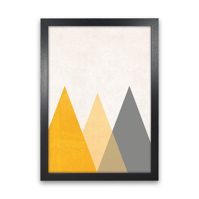 Mountains mustard Art Print by Pixy Paper Black Grain