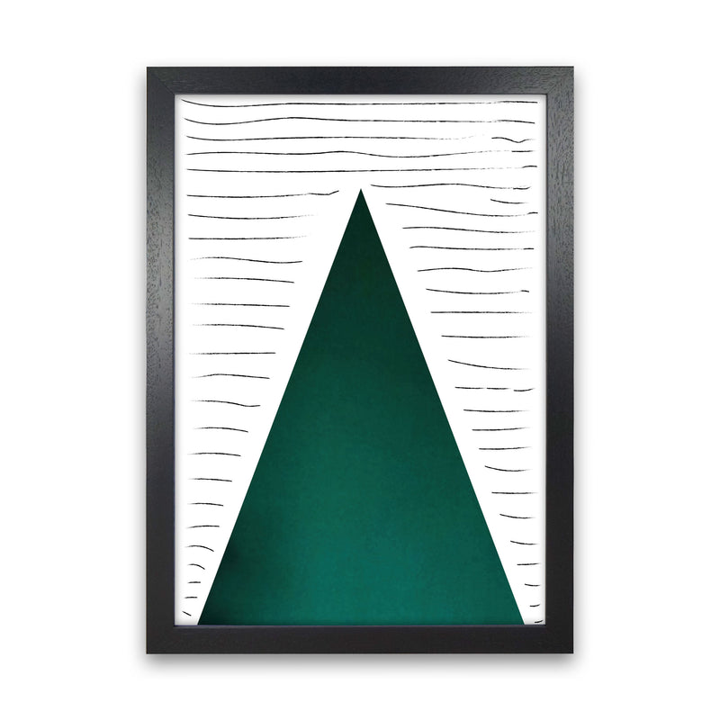 Mountain lines emerald Art Print by Pixy Paper Black Grain