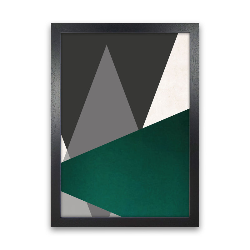 Large triangles emerald Art Print by Pixy Paper Black Grain