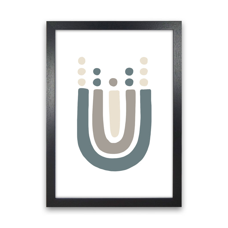 Inspired Upside Down Natural Rainbow White Art Print by Pixy Paper Black Grain