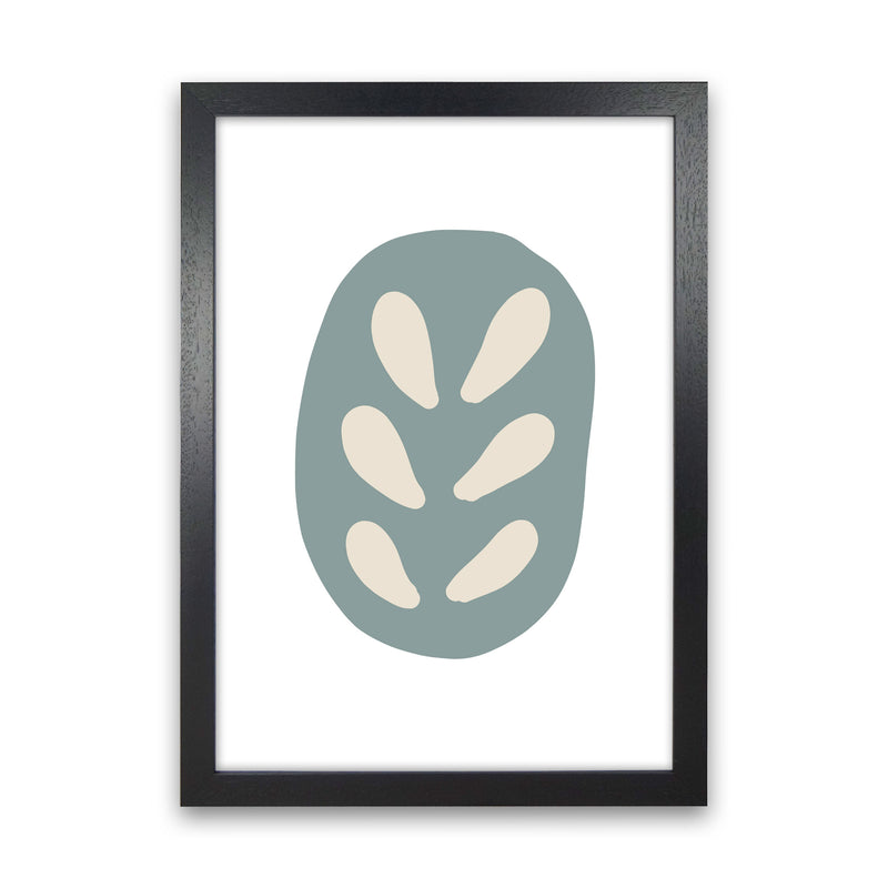 Inspired Teal Floral Abstract Art Print by Pixy Paper Black Grain