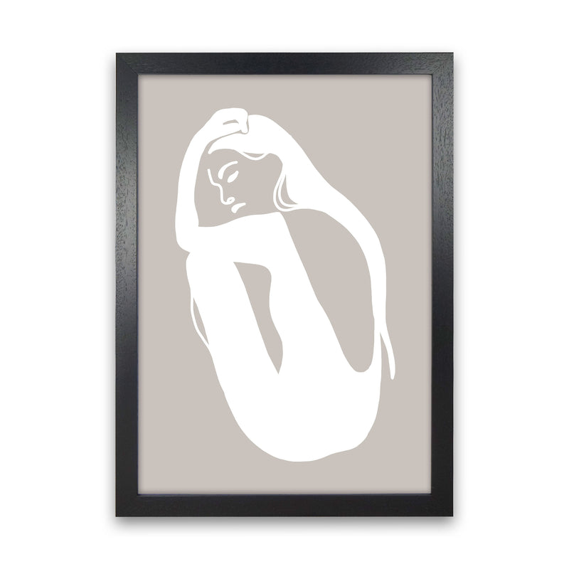 Inspired Stone Woman Silhouette Art Print by Pixy Paper Black Grain