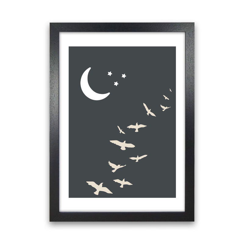 Inspired Off Black Night Sky Art Print by Pixy Paper Black Grain