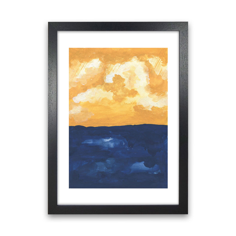Horizon Abstract Sea  Art Print by Pixy Paper Black Grain