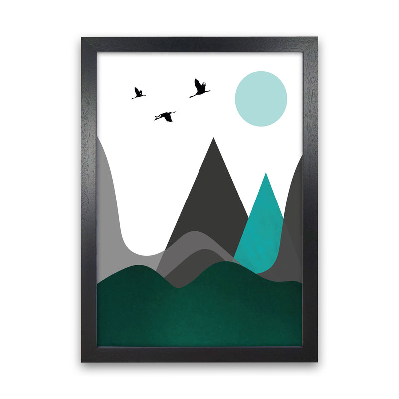 Hills and mountains emerald Art Print by Pixy Paper Black Grain