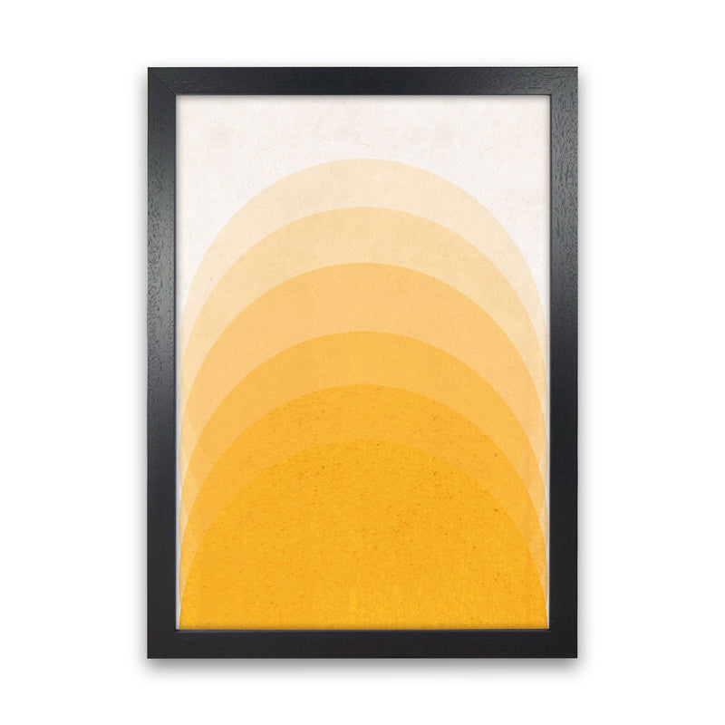 Gradient Sun rising mustard Art Print by Pixy Paper Black Grain