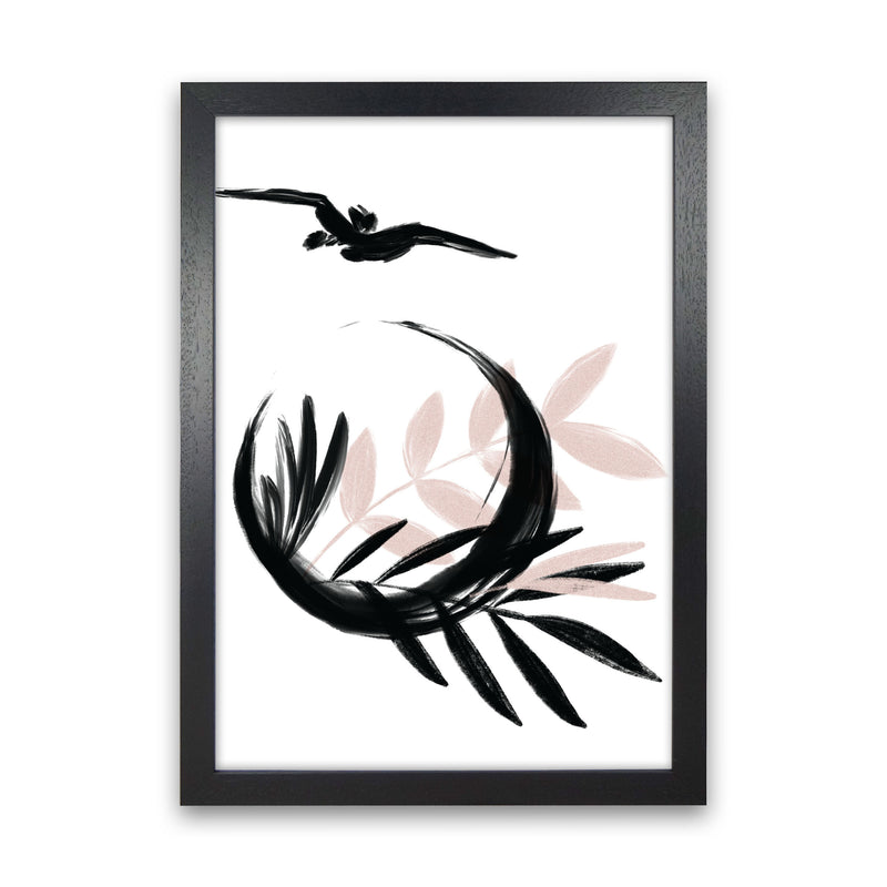 Delicate Floral Moon 08 Art Print by Pixy Paper Black Grain