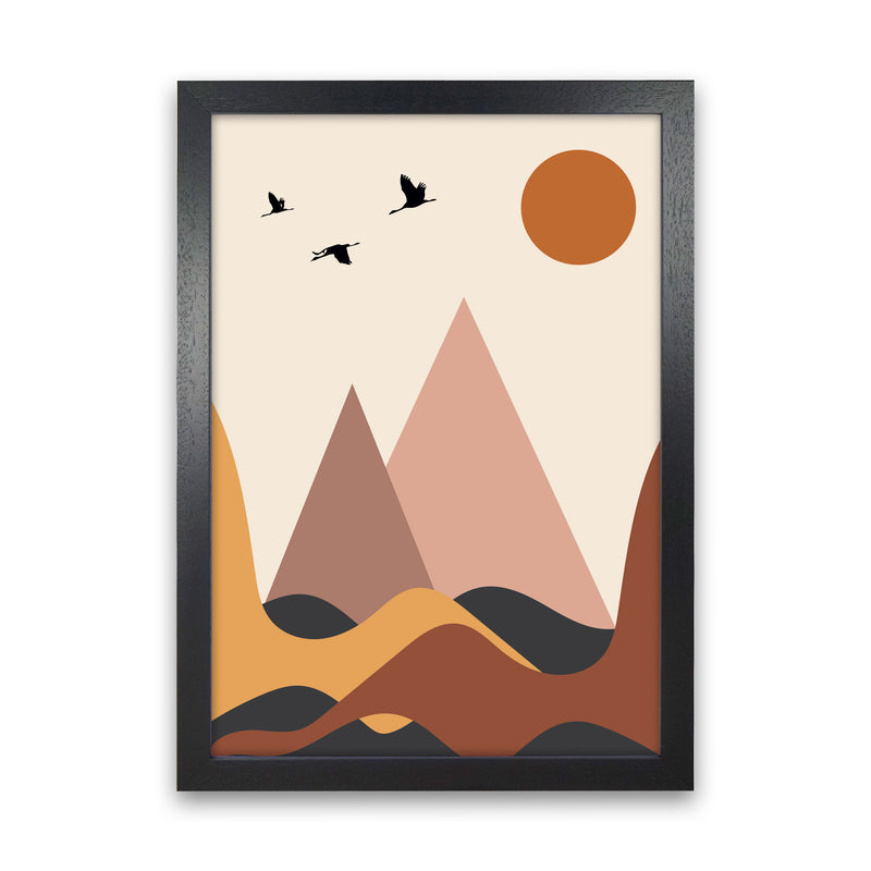 Autumn Mountains abstract Art Print by Pixy Paper Black Grain