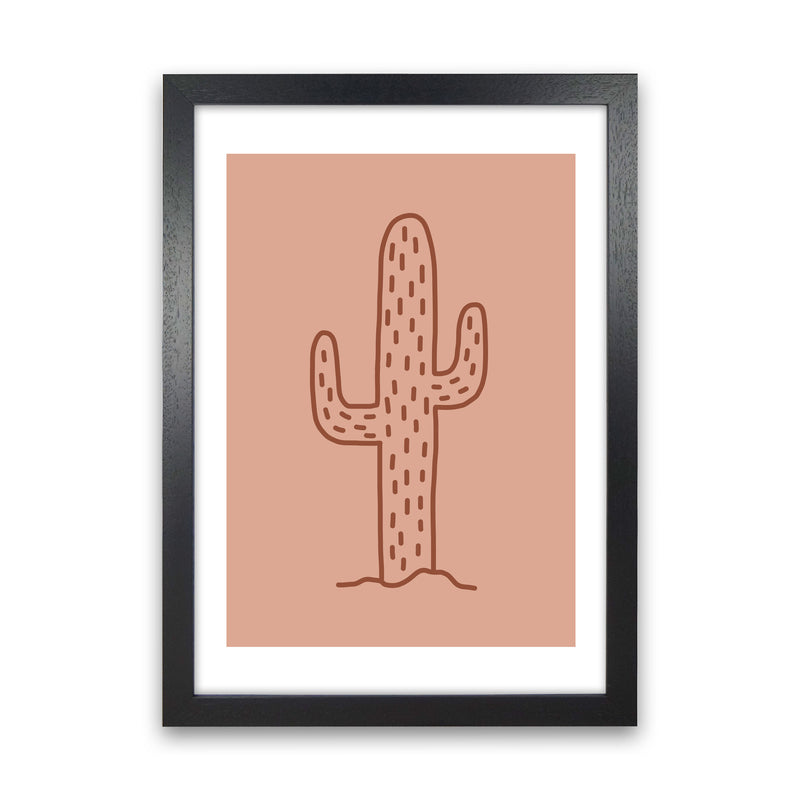 Autumn Warm Cactus abstract Art Print by Pixy Paper Black Grain