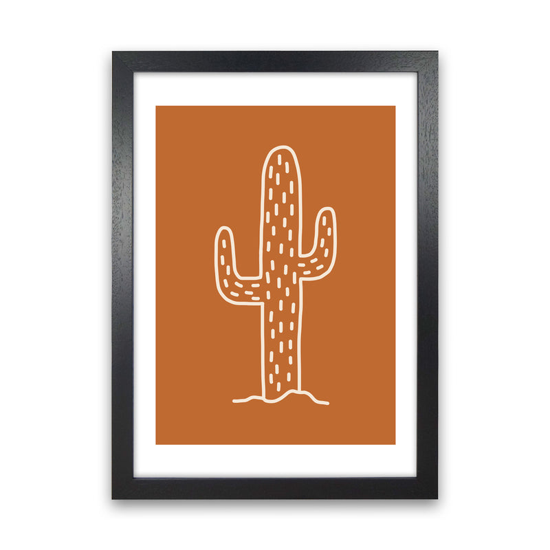 Autumn Cactus Burnt Orange abstract Art Print by Pixy Paper Black Grain