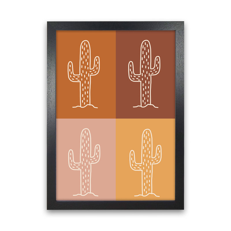 Autumn Cactus Mix abstract Art Print by Pixy Paper Black Grain