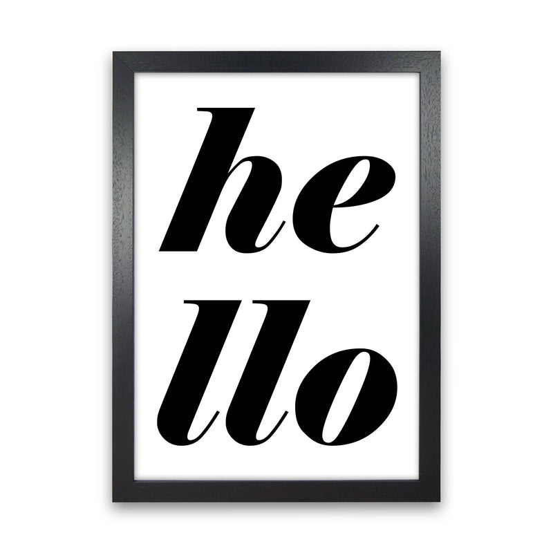 Hello Typography Art Print by Pixy Paper Black Grain