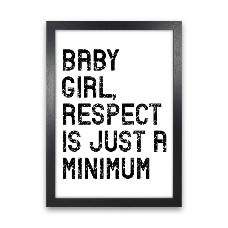 Baby Girl Art Print by Pixy Paper Black Grain