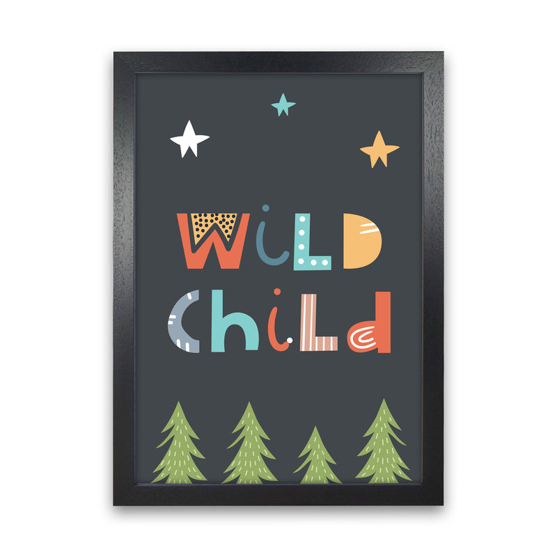 Wild child Neutral kids Art Print by Pixy Paper Black Grain