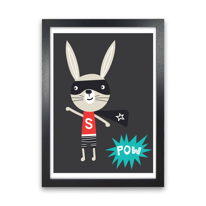 Superhero bunny Art Print by Pixy Paper Black Grain