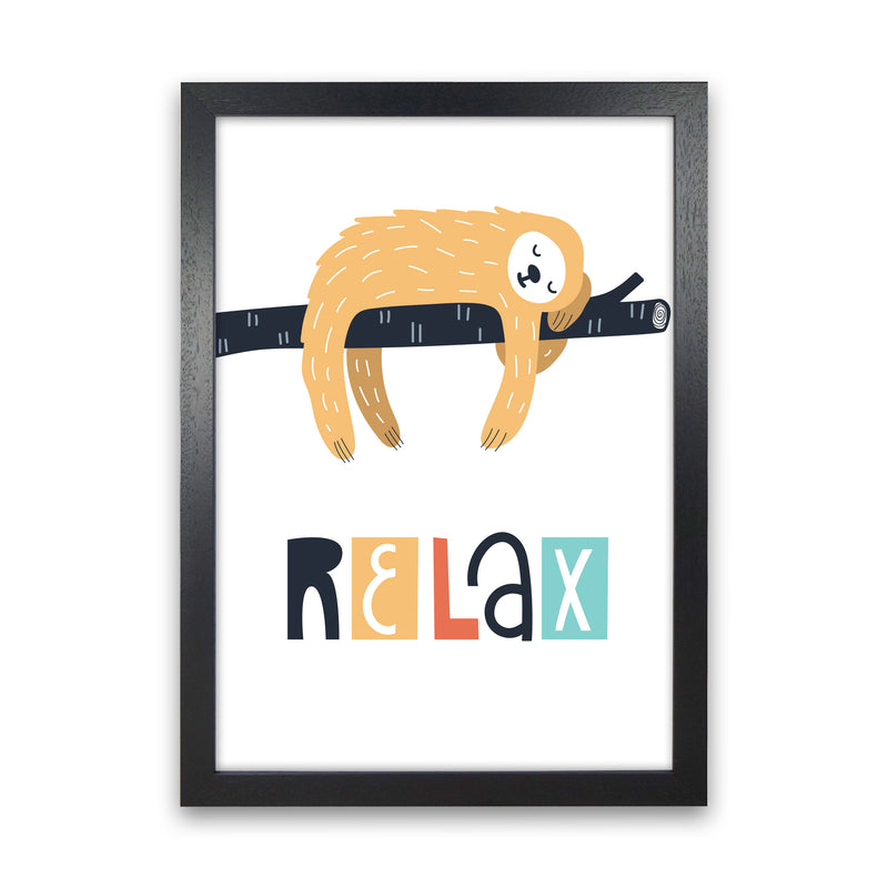 Relax sloth Neutral kids Art Print by Pixy Paper Black Grain