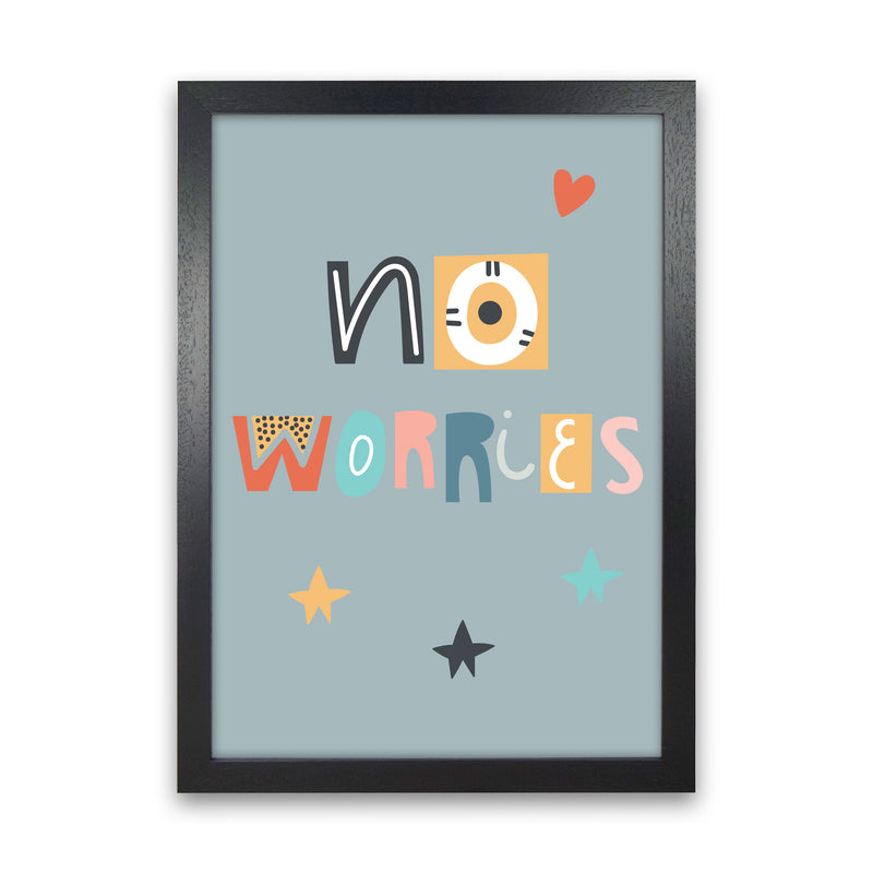 No worries Neutral kids Art Print by Pixy Paper Black Grain