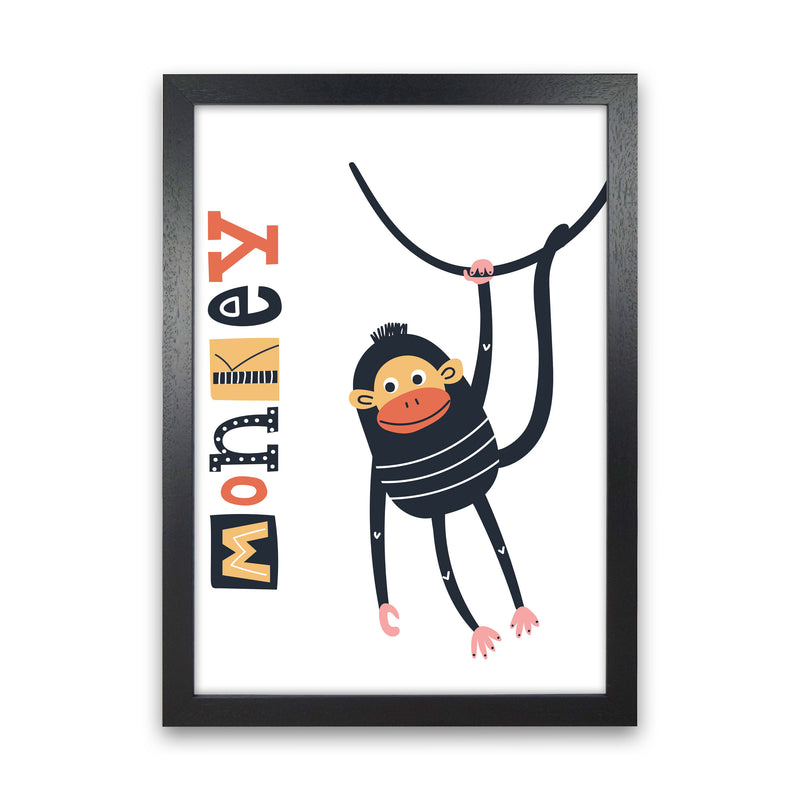 Monkey Art Print by Pixy Paper Black Grain