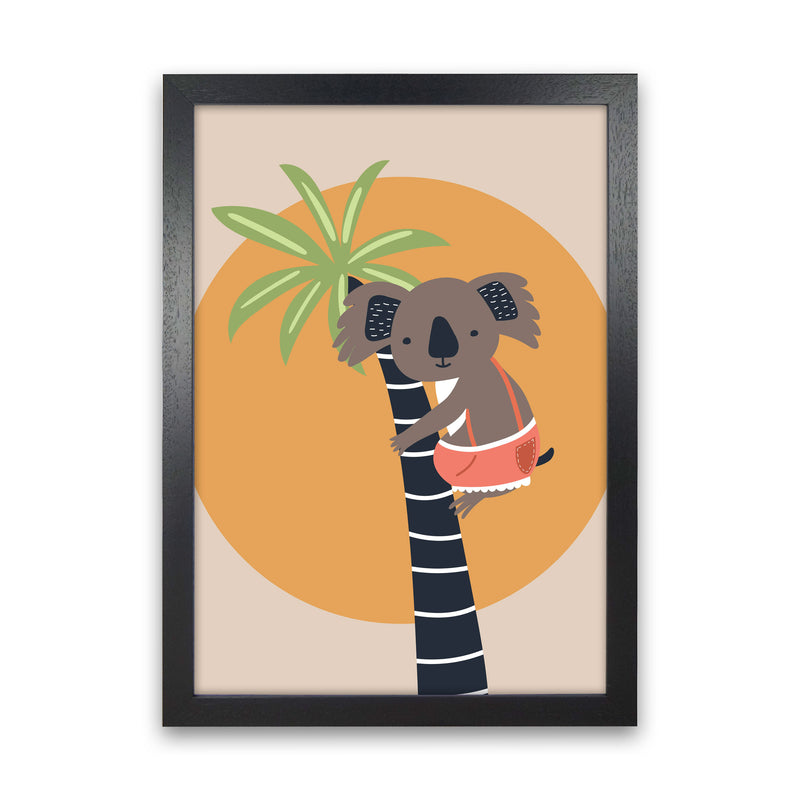 Koala in tree Neutral kids Art Print by Pixy Paper Black Grain