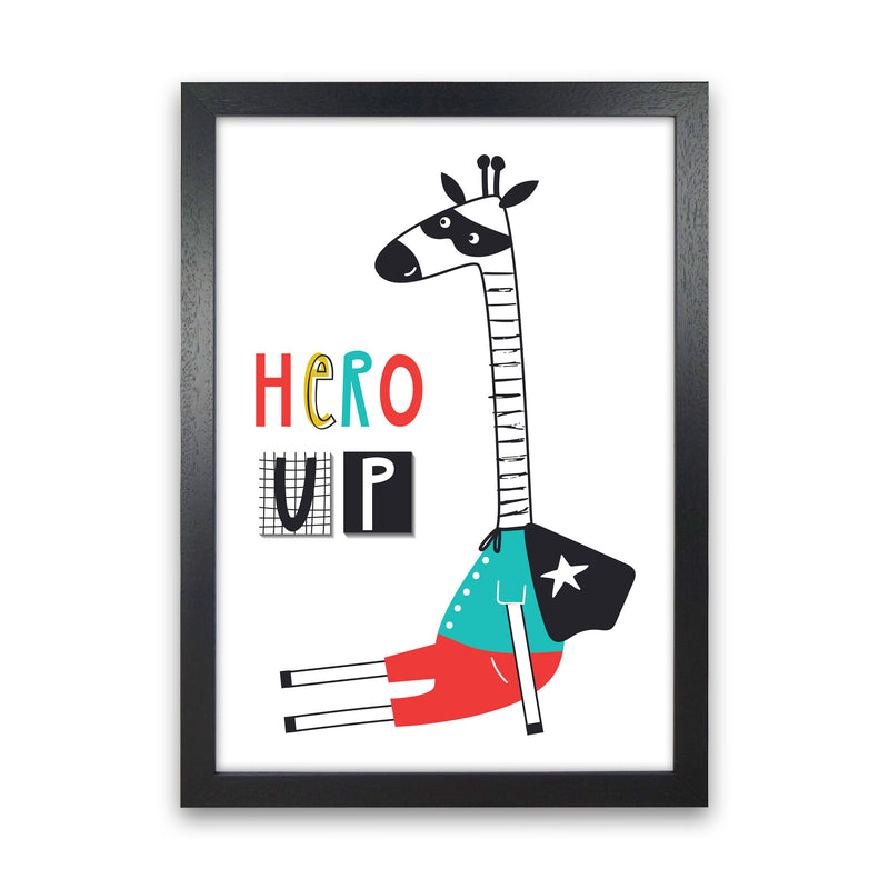 Hero up giraffe Art Print by Pixy Paper Black Grain