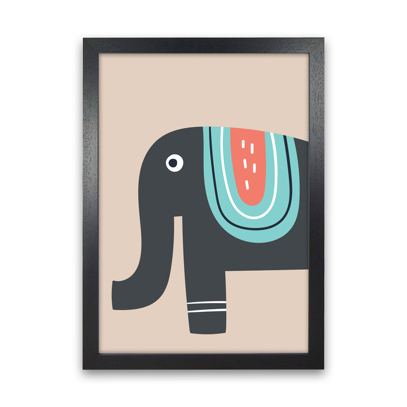 Elephant Neutral kids Art Print by Pixy Paper Black Grain