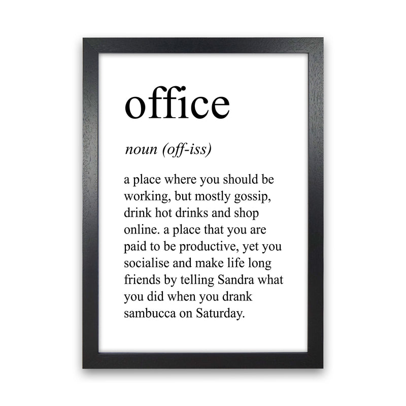 Office Definition Art Print by Pixy Paper Black Grain