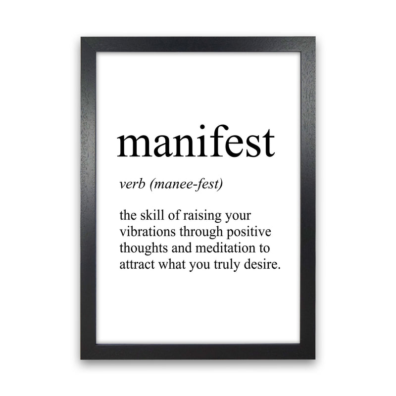 Manifest Definition Art Print by Pixy Paper Black Grain