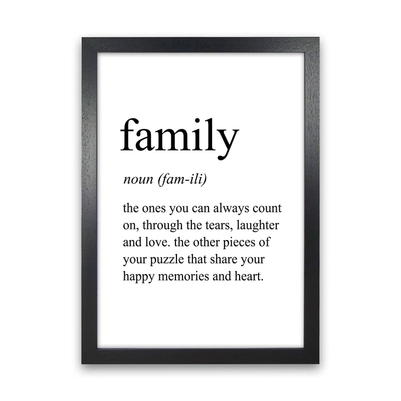 Family Definition Art Print by Pixy Paper Black Grain